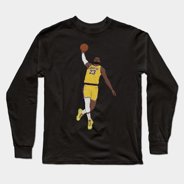 Lebron James digital illustration Long Sleeve T-Shirt by fmmgraphicdesign